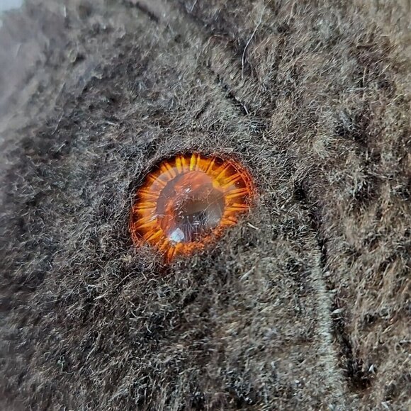 Vintage Easter Bunny Rabbit Plush Chocolate Brown Orange Spangled Eyes 23" Large - Picture 10 of 12